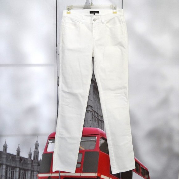 NWT$298 Lafayette 148 New York YARN-DYED DENIM WOOSTER JEAN in White 0 XS - Picture 9 of 15